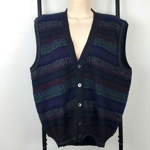 Harrods knit merino wool buttons down vest men size M